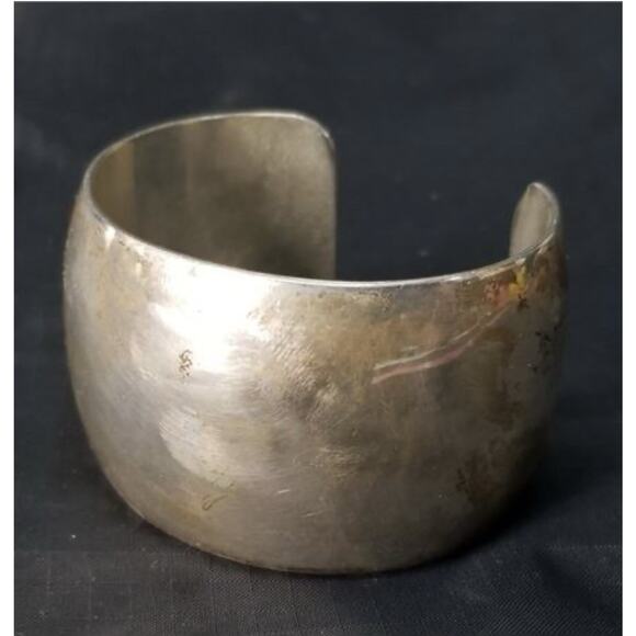 VTG Navajo Hyson Craig Signed Sterling Silver Wide Plain Cuff Bracelet 6.25” - Picture 3 of 8